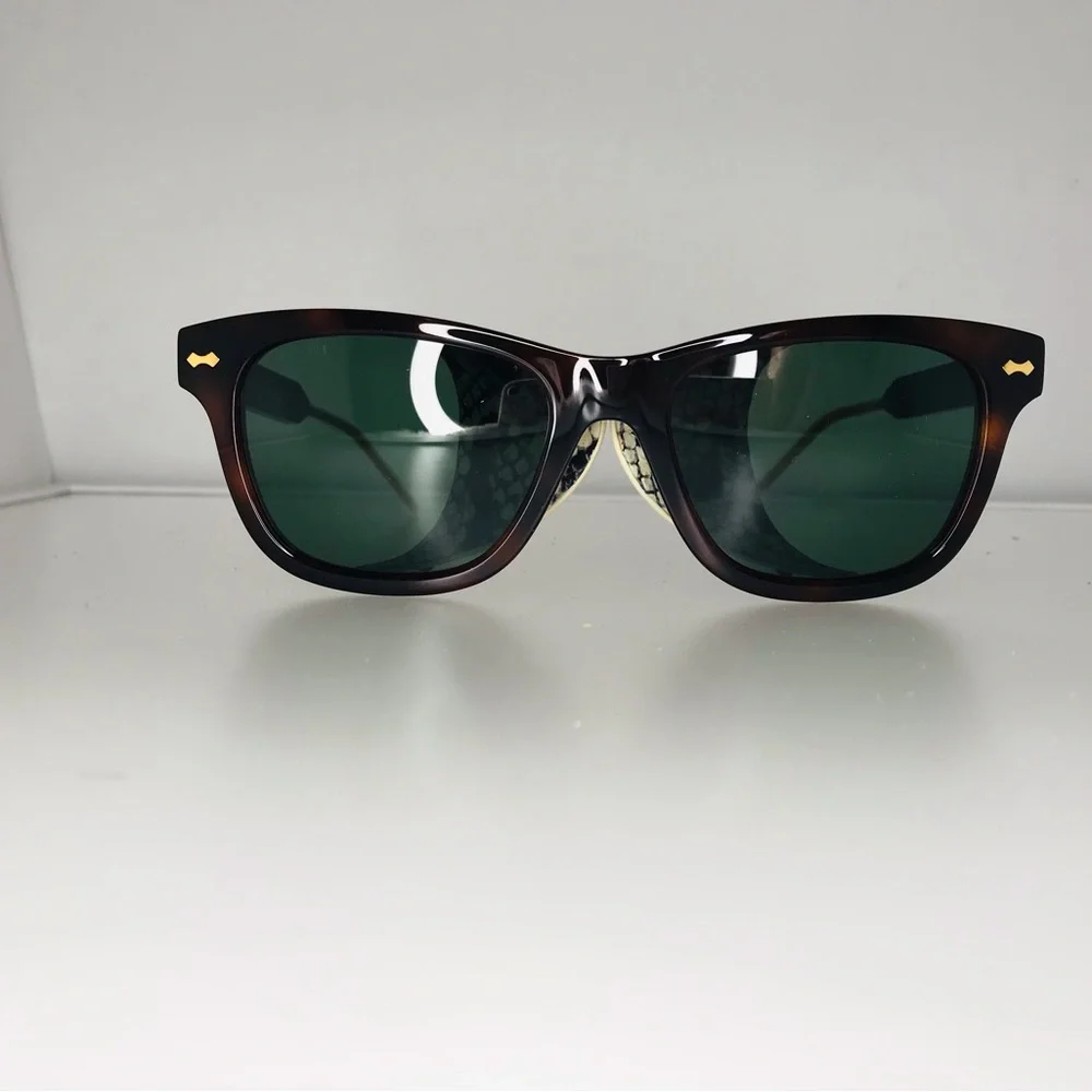 New - Gucci Men’s Snakeskin Sunglasses GG0671S 002 Havana Limited edit…